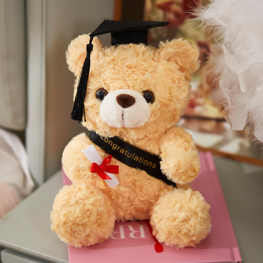 9-Inch Graduation Teddy Bear with Cap and Diploma – Soft Plush, Machine Washable, Class of 2026 Gift