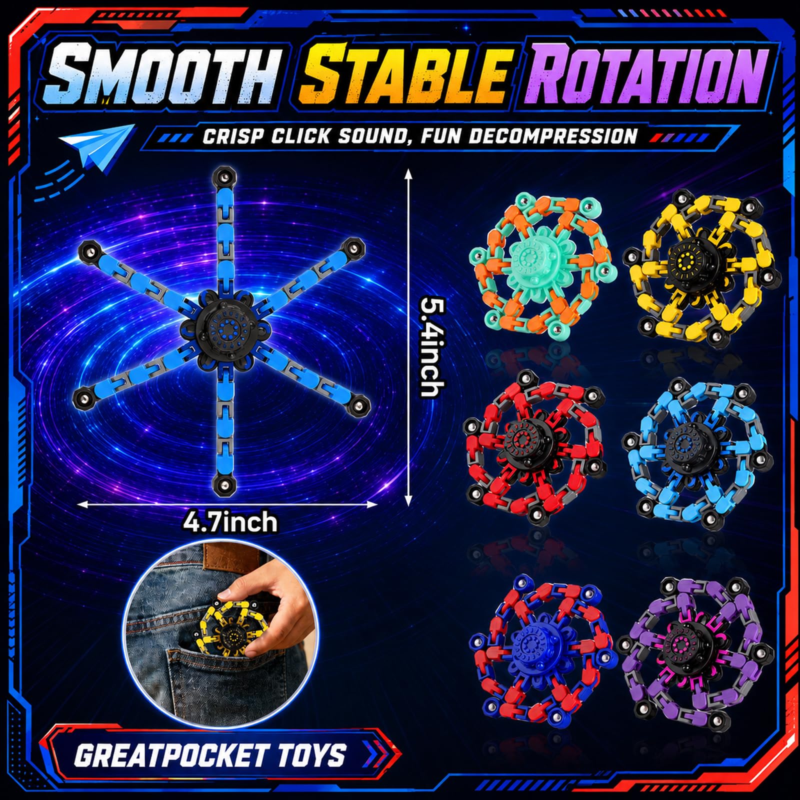 9-Pack 2-in-1 Transformable Fidget Spinners – Robot Sensory Toys for Kids, Quiet Spinning Bearings, Party Favors, Travel Stress Relief