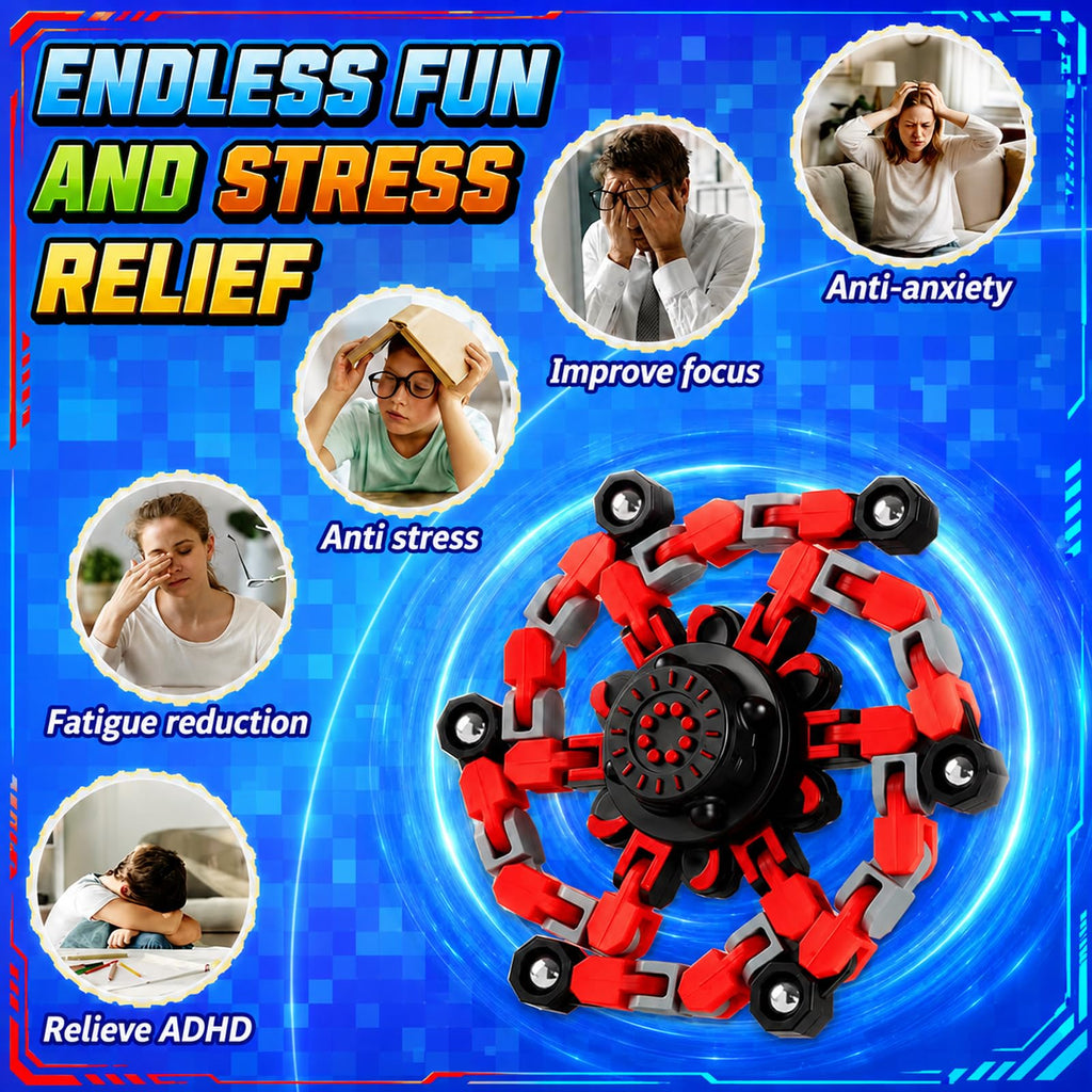 9-Pack 2-in-1 Transformable Fidget Spinners – Robot Sensory Toys for Kids, Quiet Spinning Bearings, Party Favors, Travel Stress Relief
