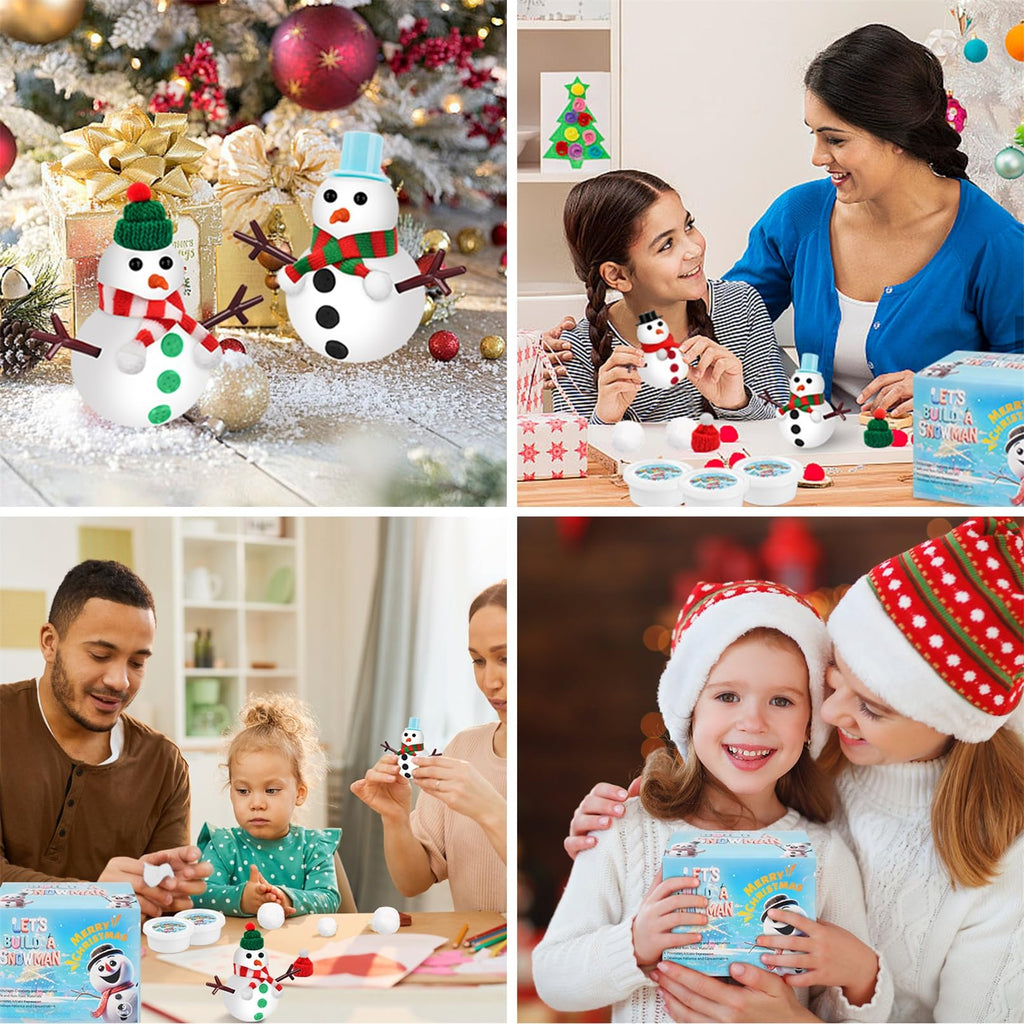 9-Pack Build a Snowman Kit – Air Dry Clay Christmas Crafts for Kids, Teens, Stocking Stuffers Under $10