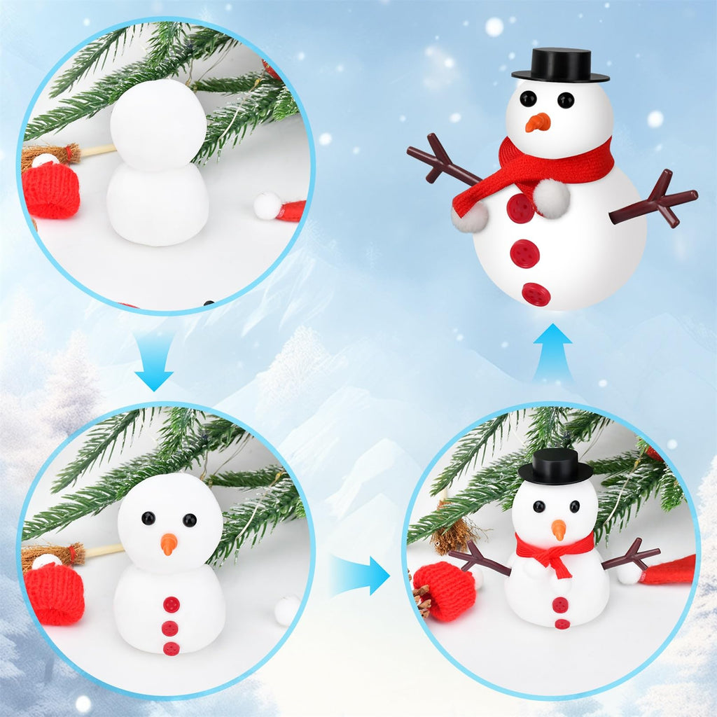 9-Pack Build a Snowman Kit – Air Dry Clay Christmas Crafts for Kids, Teens, Stocking Stuffers Under $10