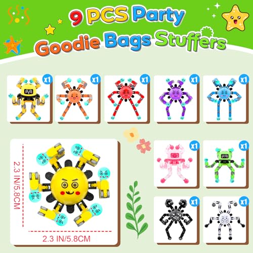 9-Pack Fidget Spinner Toys for Kids & Adults – Party Favors, Classroom Prizes, Stress Relief