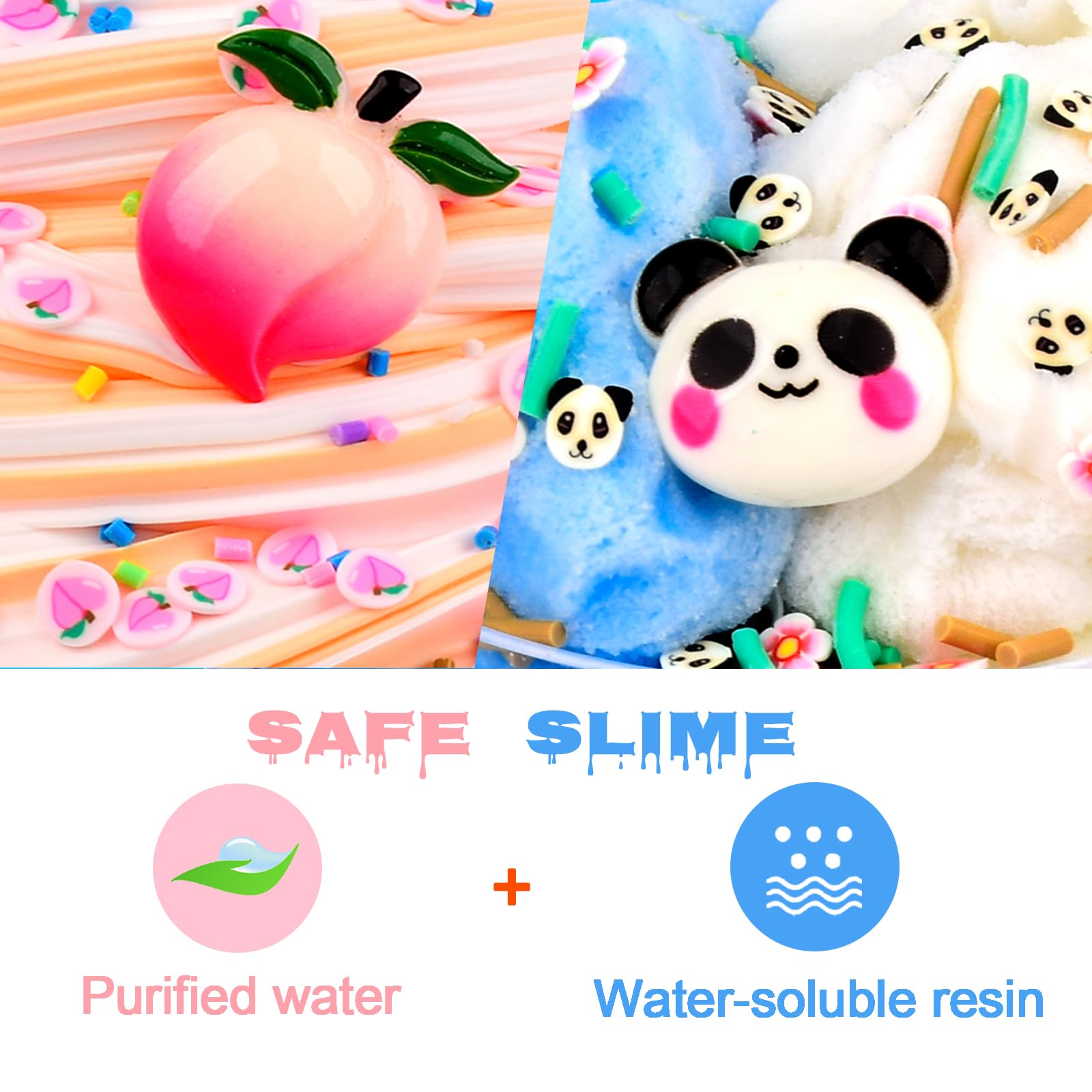 9 Pack Scented Slime Kit - Butter, Clear, Cloud Slime with Axolotl, Peach, Strawberry Add-Ins & Jelly Cube Crystal Putty - Party Favor Gift for Kids
