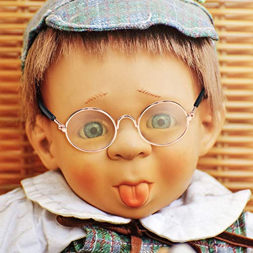 9 Pairs Doll Glasses Metal Wire Rim Clear Lens for 18 Inch Dolls Costume Accessory