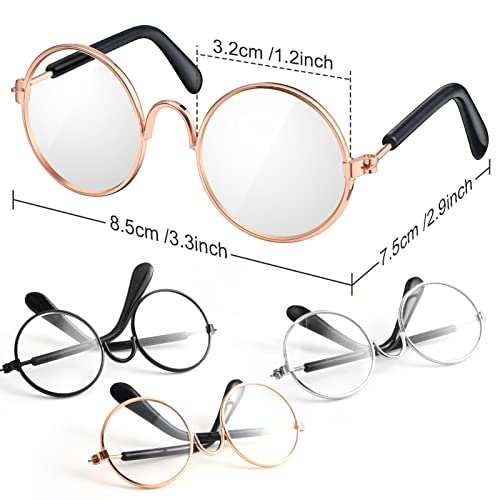 9 Pairs Doll Glasses Metal Wire Rim Clear Lens for 18 Inch Dolls Costume Accessory