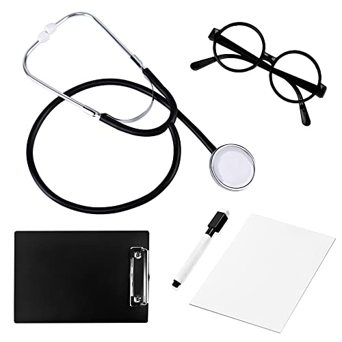 9-Piece Kids Doctor Costume Set with Working Stethoscope for Ages 3-12