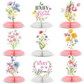 9-Piece Wildflower Baby Shower Centerpieces Set - Honeycomb Table Decorations by Weekgrat (19 cm Tall)