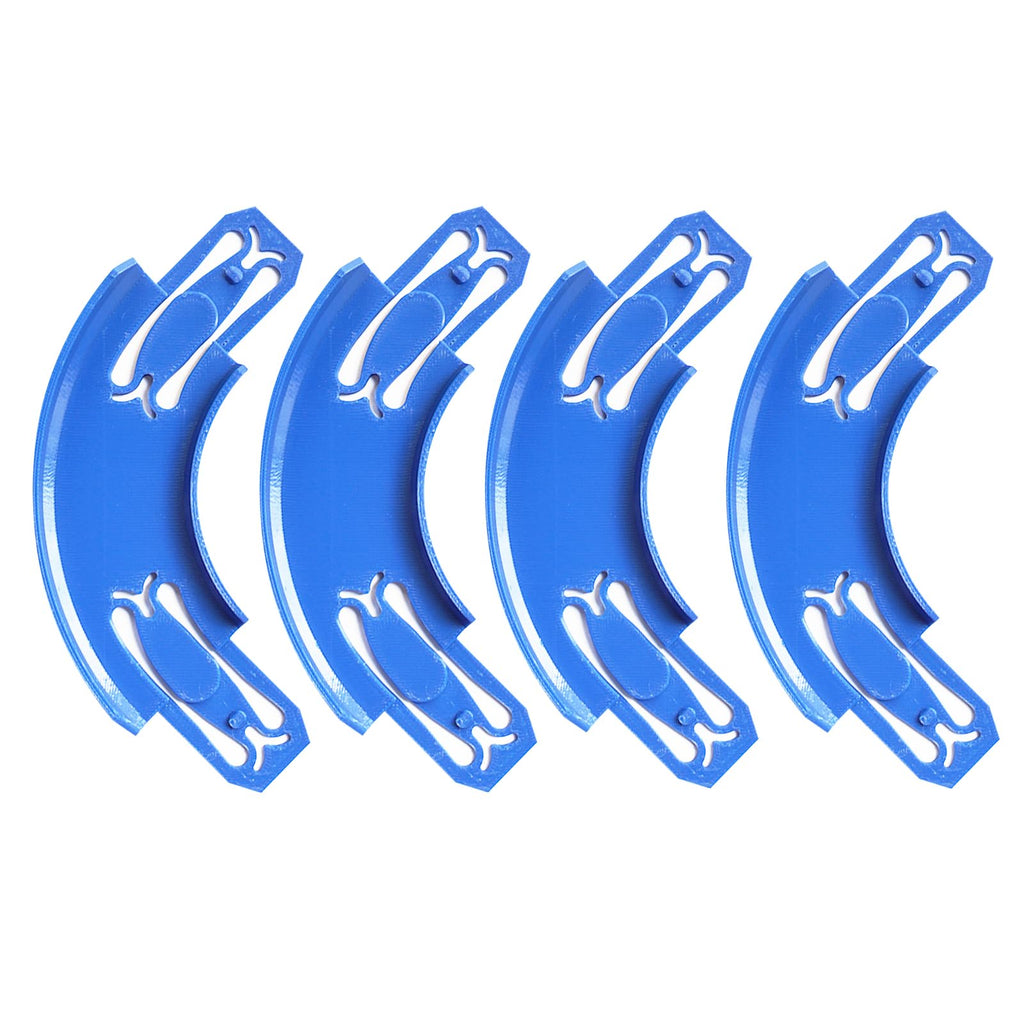 90 Degree Banked Turn Racetrack Connectors for Hot Wheels – 4 Pack (Blue)