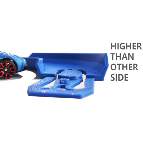 90 Degree Banked Turn Racetrack Connectors for Hot Wheels – 4 Pack (Blue)
