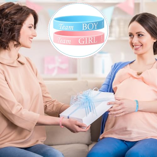 90-Piece Gender Reveal Bracelets Set – Team Boy and Team Girl Silicone Wristbands for Party Guests