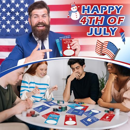 90-Piece Patriotic Joke Scratch-Off Cards with Envelopes, 4th of July 250th Anniversary Party Favor, 3x4 inch
