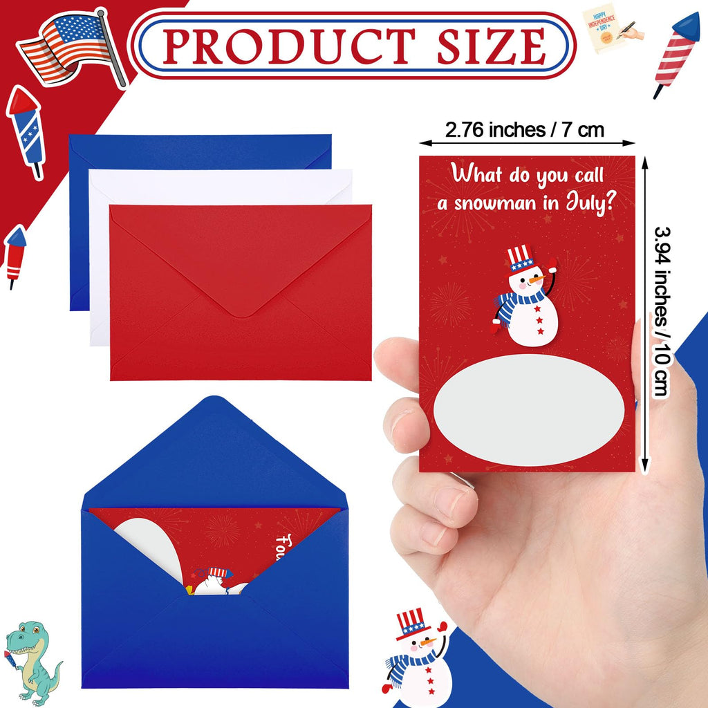 90-Piece Patriotic Joke Scratch-Off Cards with Envelopes, 4th of July 250th Anniversary Party Favor, 3x4 inch
