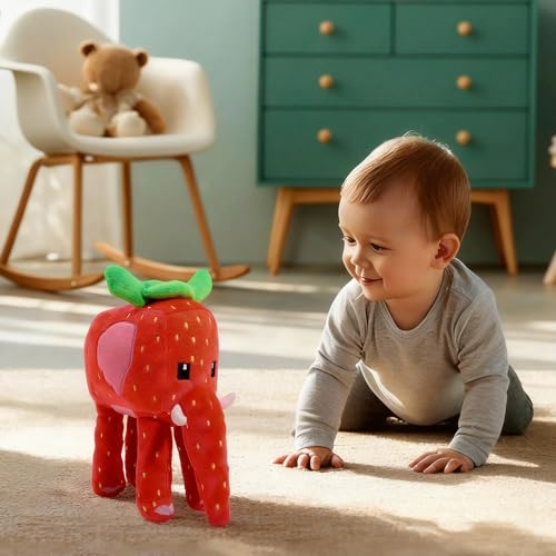 9.8-Inch Strawberry Elephant Plush – Soft Kawaii Stuffed Animal, Brainrot Style Gift