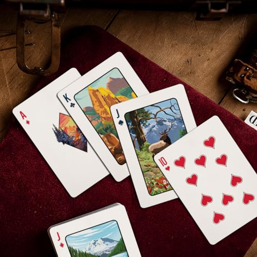 99FOX National Parks Playing Cards – Premium Black Core Deck with Linen Texture
