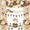 A Tini Bit Older Birthday Decor - 65-Piece Gold Brown Glitter Espresso Martini Party Set with Banner, Balloons, Cake Toppers & More