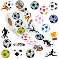 A1diee Football Soccer Stickers - 1000Pcs 2 Rolls 16 Patterns Cute Motivational Decals for Water Bottle Laptop Scrapbook