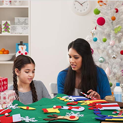 Abakuku 3-Foot Felt Christmas Tree Set for Kids – 31 Piece Ornaments & Light
