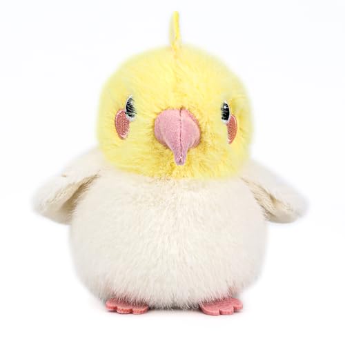 ABEARCAR Cockatiel Plush - 4.7 Inch Realistic Yellow Bird Stuffed Animal Toy