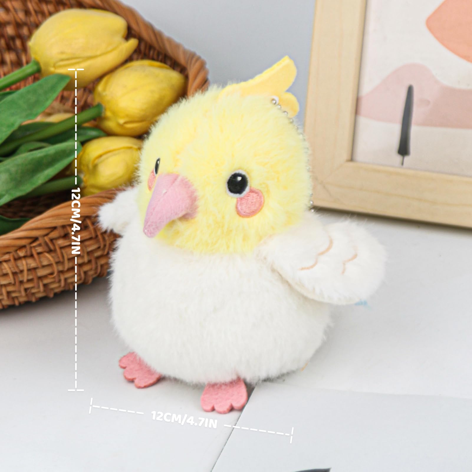 ABEARCAR Cockatiel Plush - 4.7 Inch Realistic Yellow Bird Stuffed Animal Toy