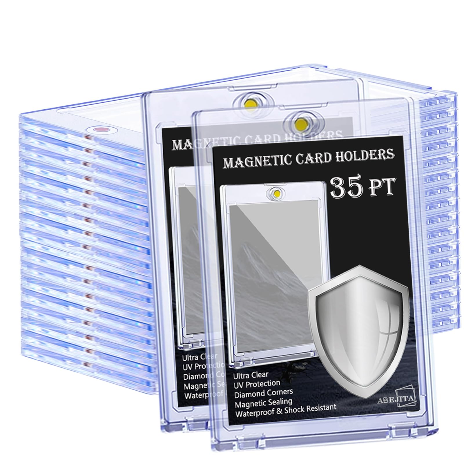 Abejita 10-Pack Magnetic Card Holder – 35pt Ultra Clear UV Protective Case for Trading Cards