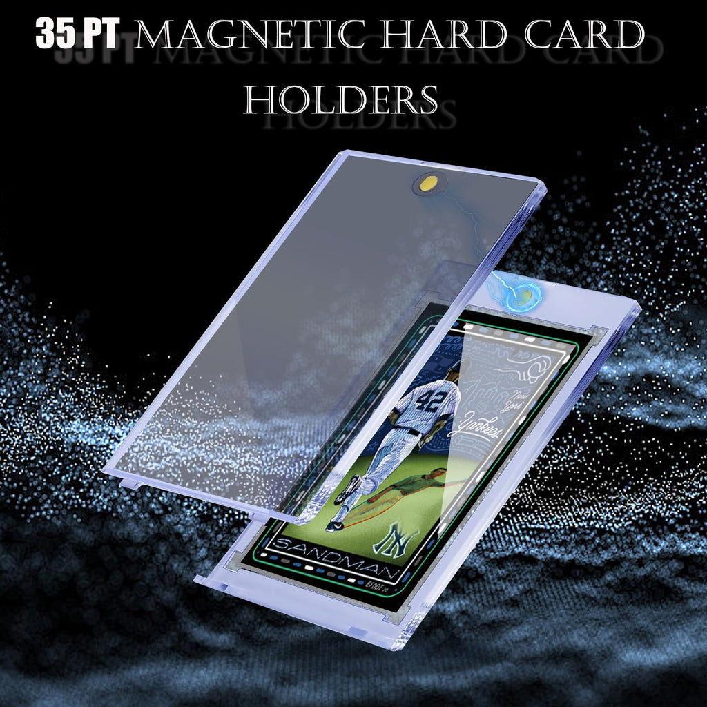 Abejita 10-Pack Magnetic Card Holder – 35pt Ultra Clear UV Protective Case for Trading Cards