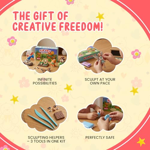 Abrielder 36 Colors Air Dry Clay Kit – Non-Toxic Soft Modeling Clay for Kids Ages 3+