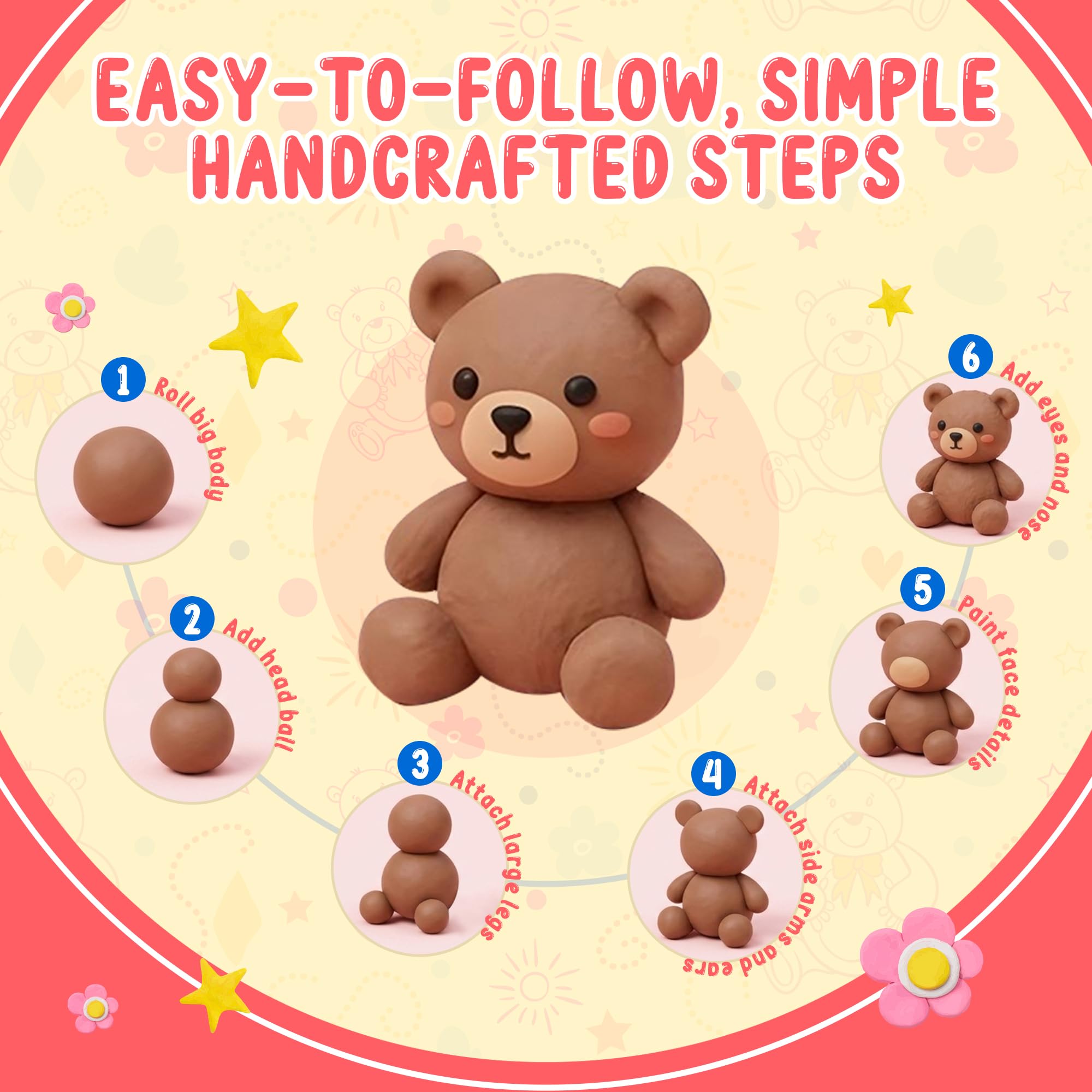Abrielder 36 Colors Air Dry Clay Kit – Non-Toxic Soft Modeling Clay for Kids Ages 3+