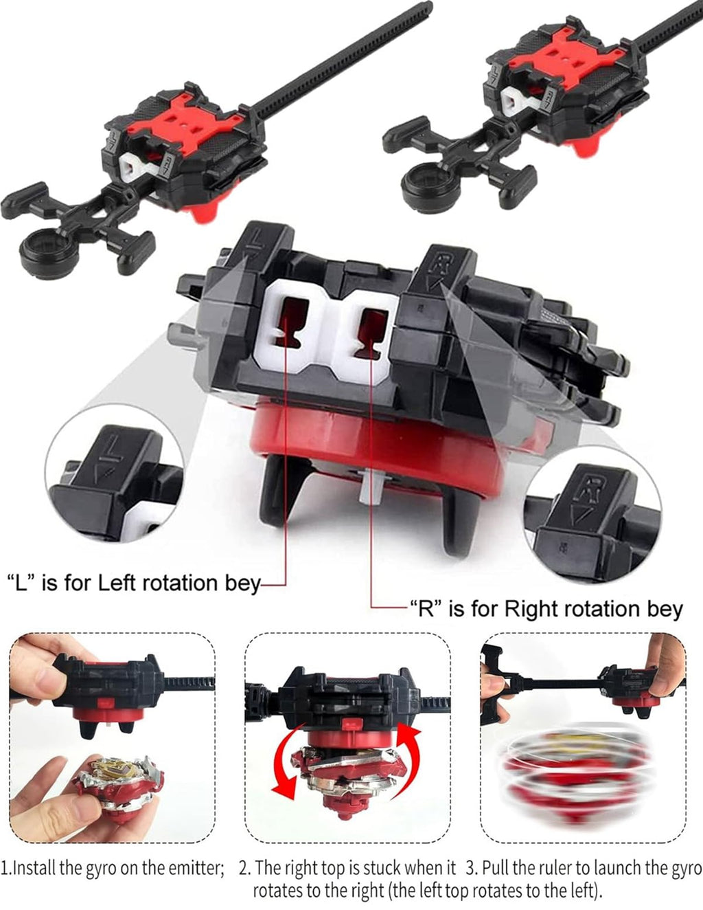 Absdcom B-122 Geist Fafnir Starter Pack - Spinning Top Battle Toy with Launcher for Kids 6-12