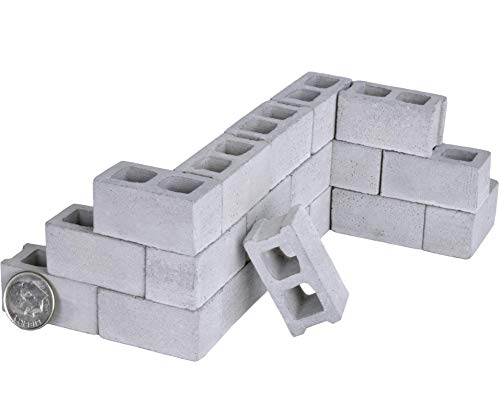 Acacia Grove 1/12 Scale Mini Cinder Blocks (12 Pack) – Real Cement for Dioramas & Dollhouses