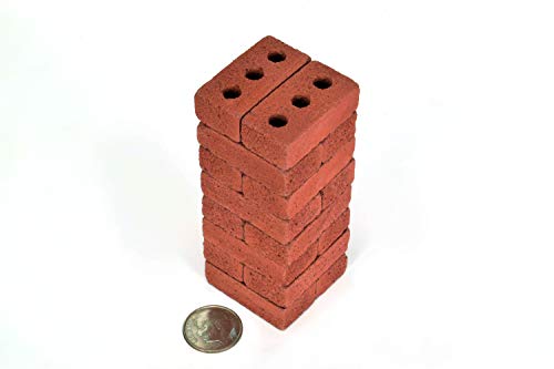 Acacia Grove Mini Red Bricks, 1:6 Scale Real Cement, 16-Pack