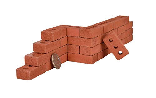 Acacia Grove Mini Red Bricks, 1:6 Scale Real Cement, 16-Pack