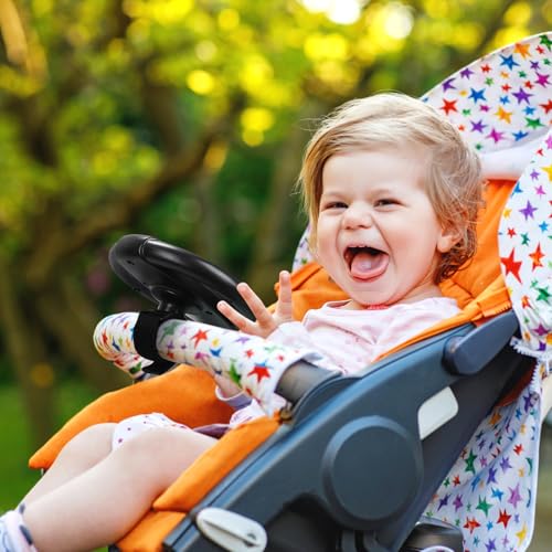 Accmor Stroller Steering Wheel Toy – No-Battery Horn, Velcro Attachment for Strollers & Shopping Carts