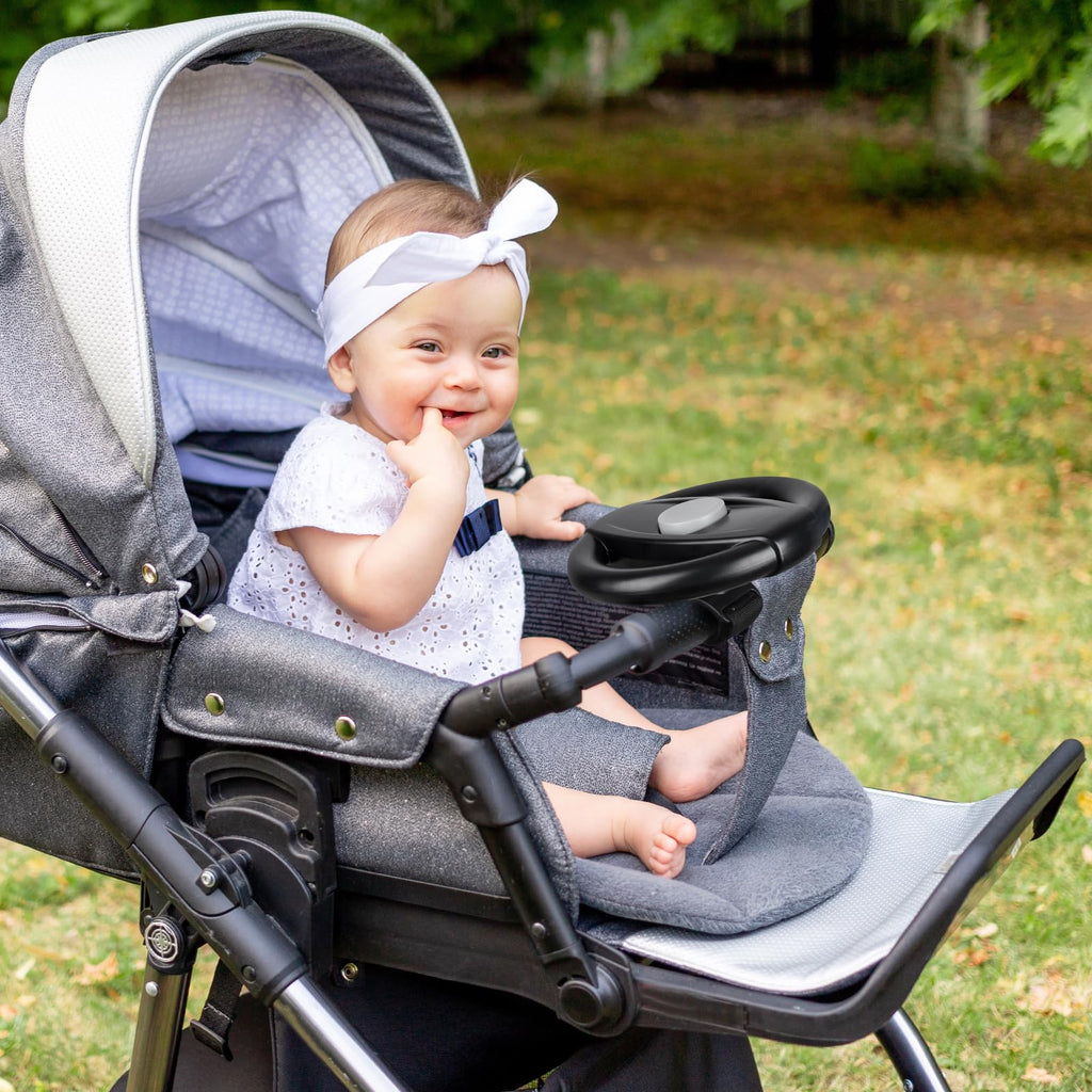 Accmor Stroller Steering Wheel Toy – No-Battery Horn, Velcro Attachment for Strollers & Shopping Carts