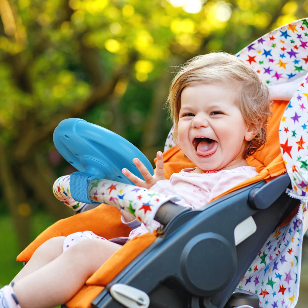 Accmor Stroller Steering Wheel Toy – Simulated Driving Fun for Strollers, Shopping Carts (BPA-Free, No Batteries)
