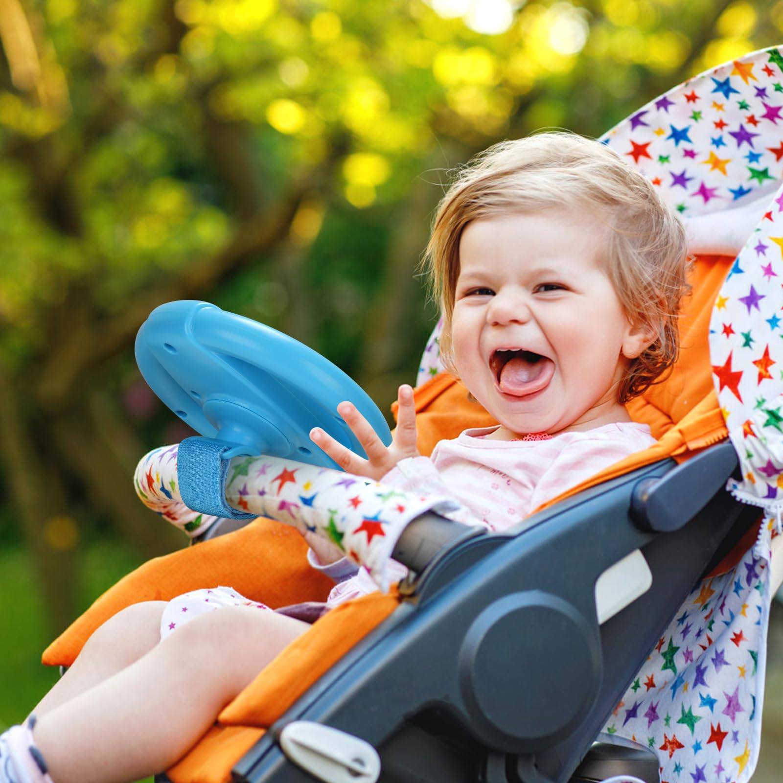 Accmor Stroller Steering Wheel Toy – Simulated Driving Fun for Strollers, Shopping Carts (BPA-Free, No Batteries)