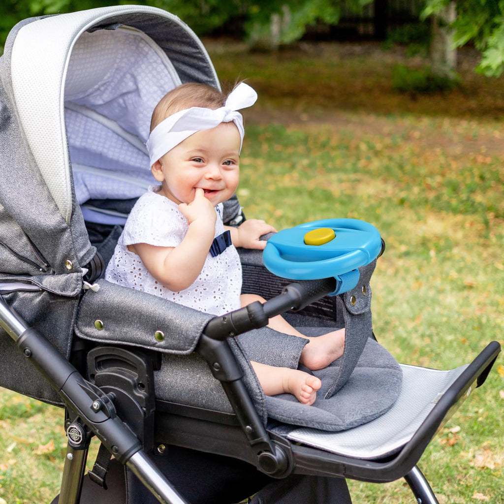 Accmor Stroller Steering Wheel Toy – Simulated Driving Fun for Strollers, Shopping Carts (BPA-Free, No Batteries)