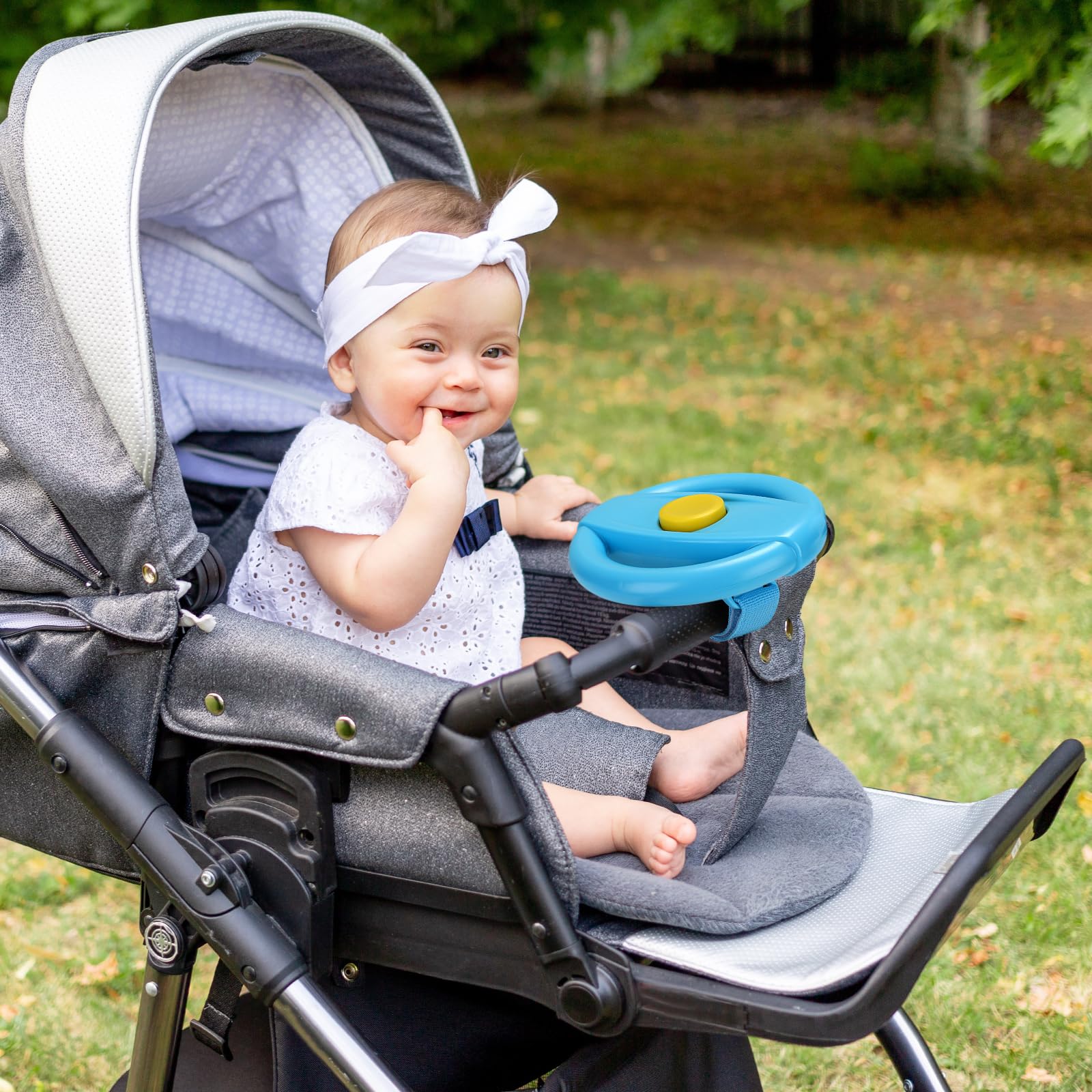 Accmor Stroller Steering Wheel Toy – Simulated Driving Fun for Strollers, Shopping Carts (BPA-Free, No Batteries)