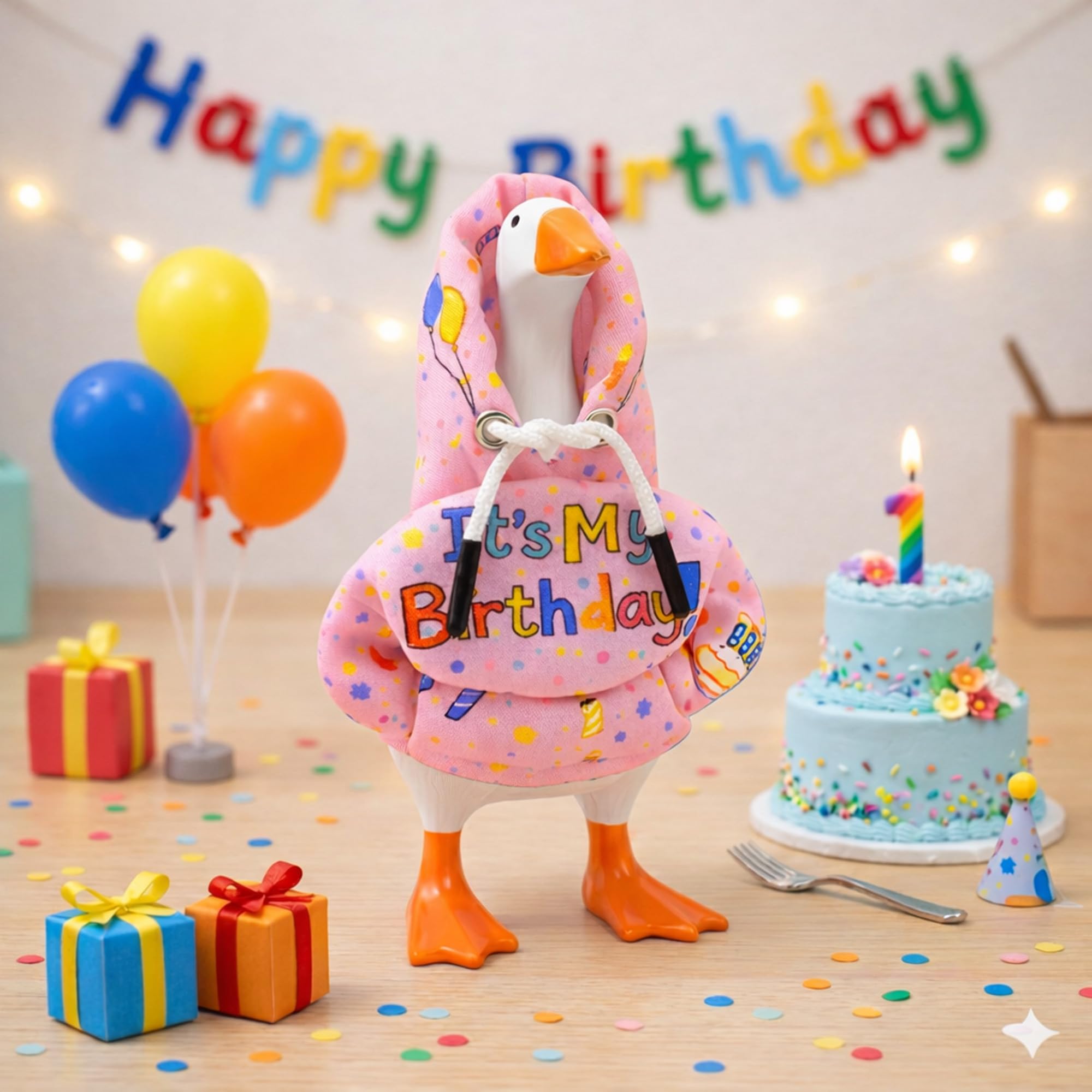 ACHREPLA Birthday Hoodie for 7" Magnetic Desk Goose - Soft, Machine Washable Costume
