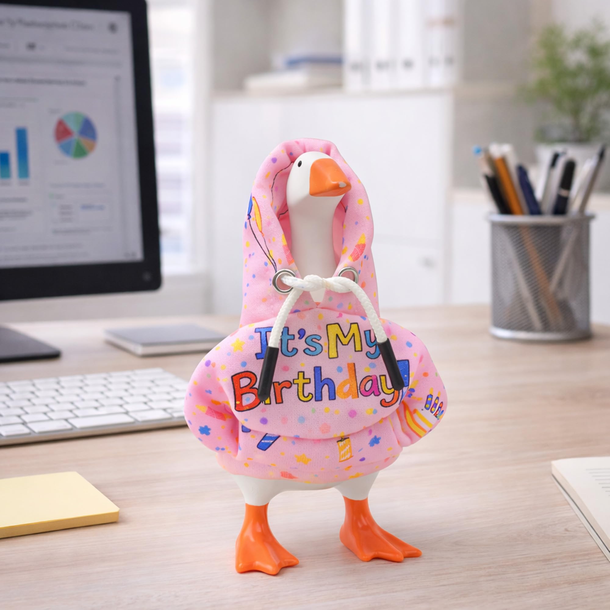 ACHREPLA Birthday Hoodie for 7" Magnetic Desk Goose - Soft, Machine Washable Costume