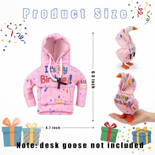 ACHREPLA Birthday Hoodie for 7" Magnetic Desk Goose - Soft, Machine Washable Costume