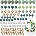 Acmee 115-Piece Green Foam Ball Cake Toppers - 5 Sizes for Jungle Birthday Baby Shower