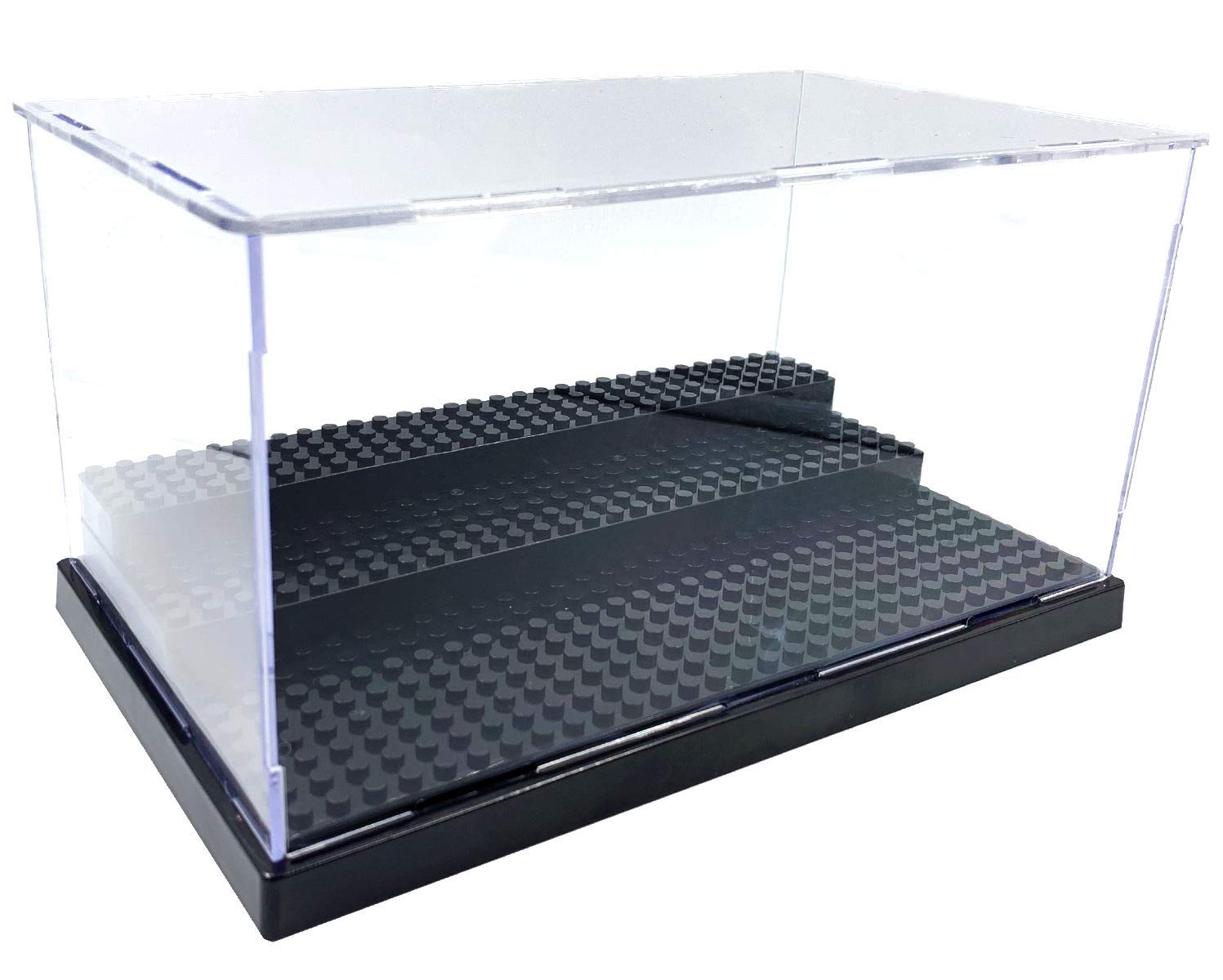 Acrylic Minifigure Display Case – Holds 35 Figures, Dust-Proof & Stackable (Black)