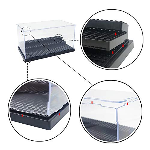 Acrylic Minifigure Display Case – Holds 35 Figures, Dust-Proof & Stackable (Black)