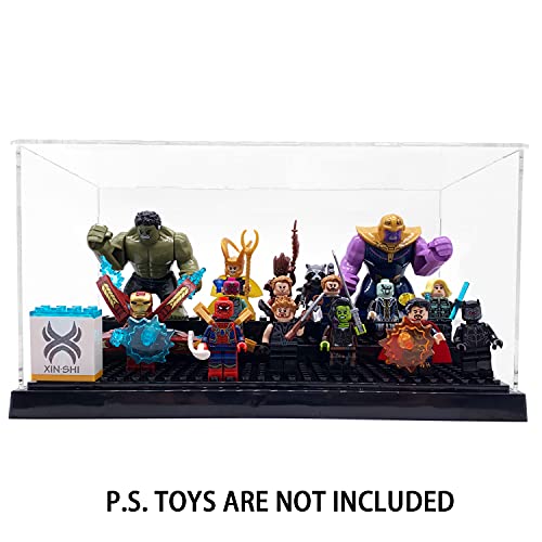 Acrylic Minifigure Display Case – Holds 35 Figures, Dust-Proof & Stackable (Black)