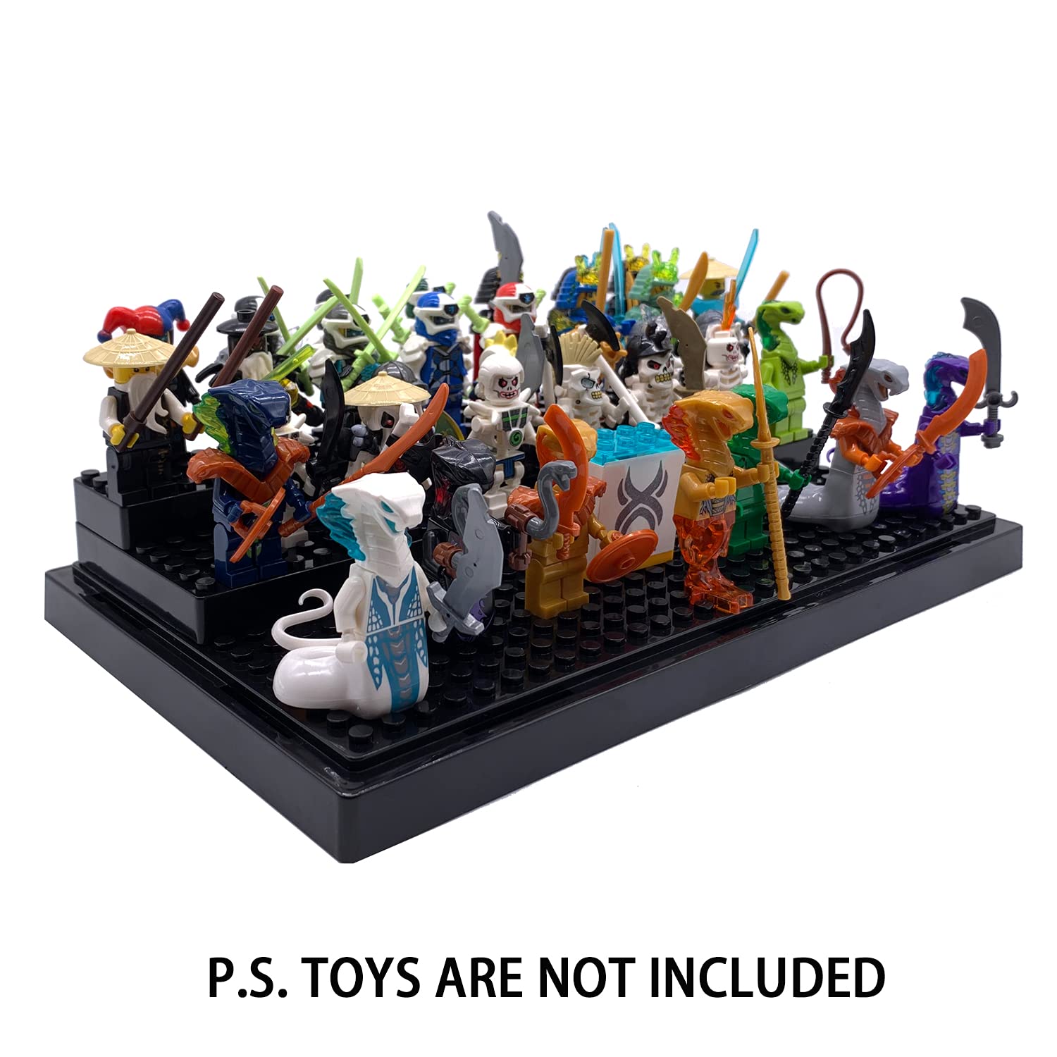 Acrylic Minifigure Display Case – Holds 35 Figures, Dust-Proof & Stackable (Black)