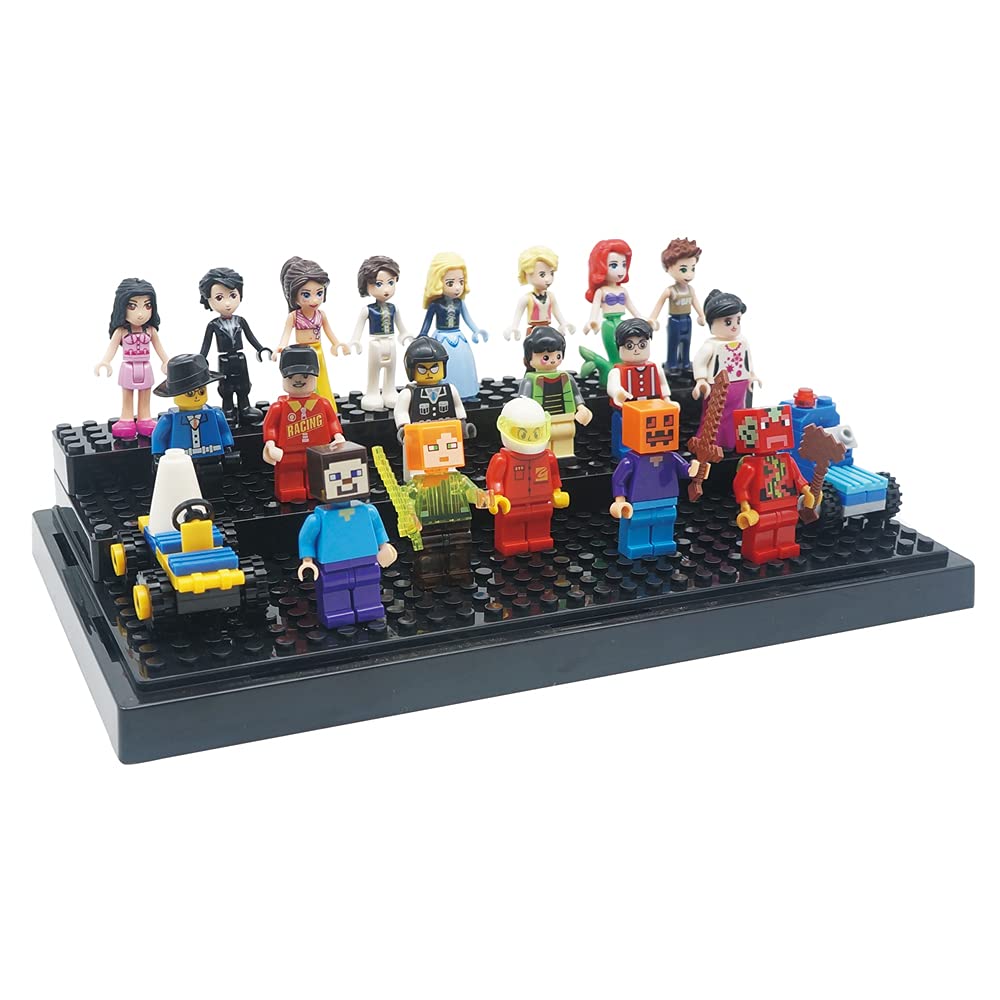 Acrylic Minifigure Display Case – Holds 35 Figures, Dust-Proof & Stackable (Black)