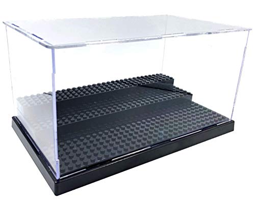 Acrylic Minifigure Display Case – Holds 35 Figures, Dust-Proof & Stackable (Black)