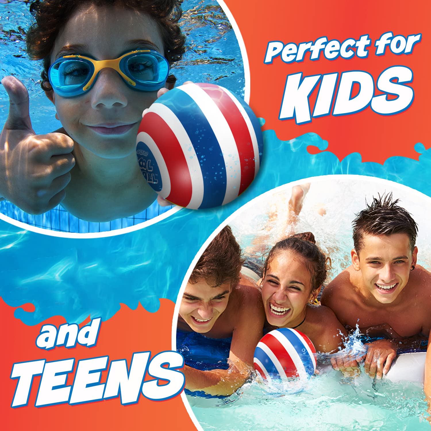 Activ Life Ultimate Pool Ball – 6-Inch Water-Fillable Underwater Ball for Pool Games, Beach Fun, and Family Play