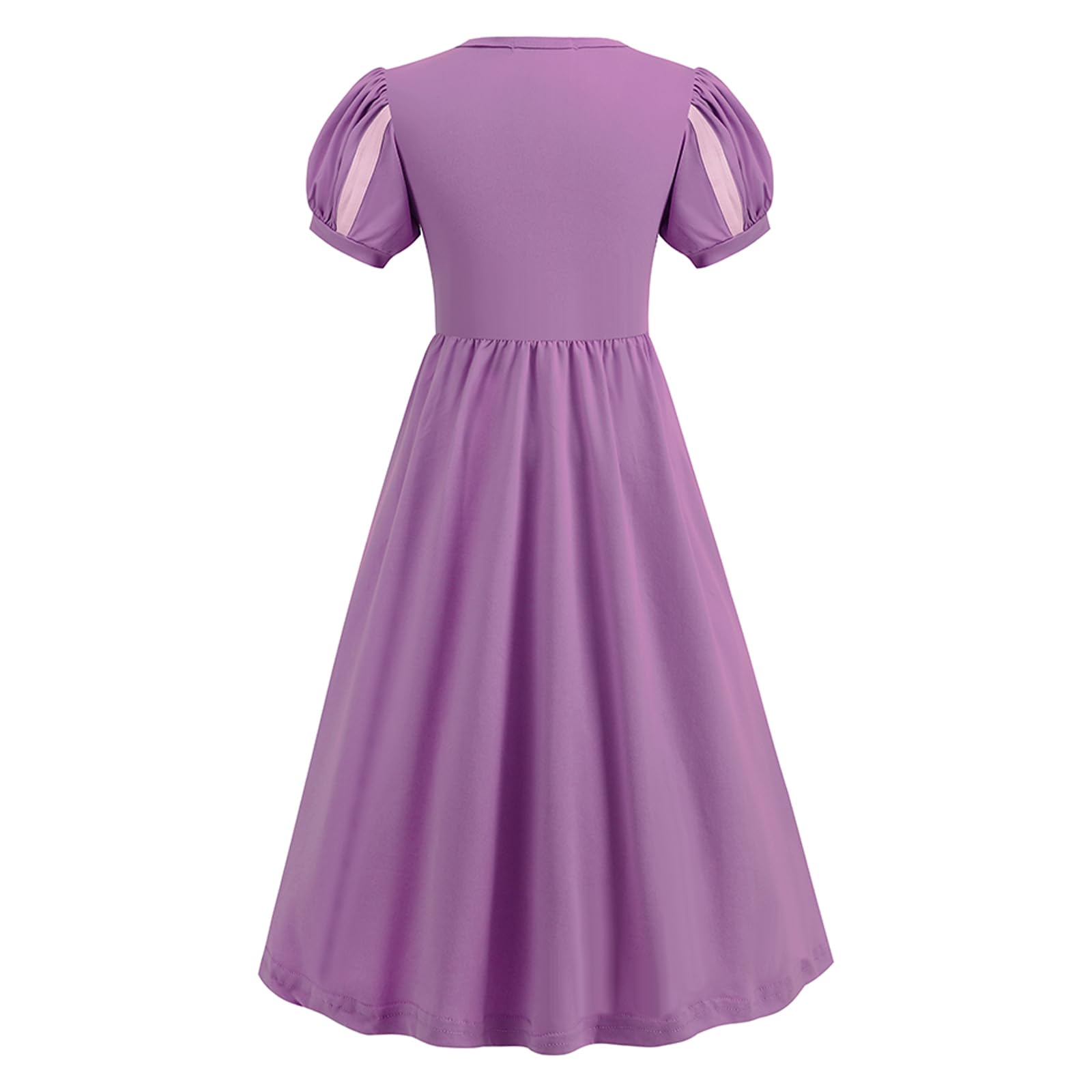 ADDACOS Girls Princess Dress Costume - Soft Polyester/Cotton Mid-Length with Fluffy Sleeves for Halloween & Birthday