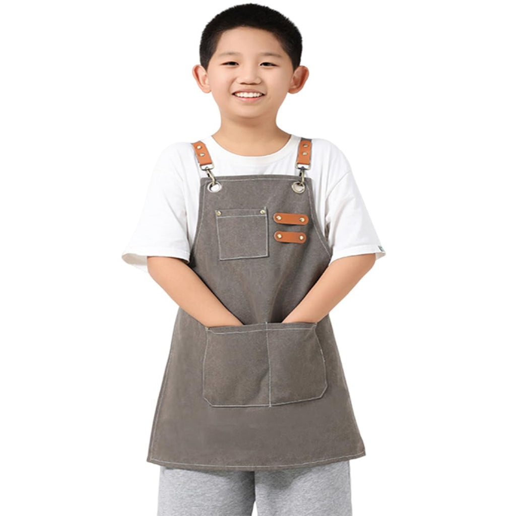 Adjustable Kids Canvas Apron for Cooking, Painting, Gardening – USCHAILIQIANG (Ages 6-12)